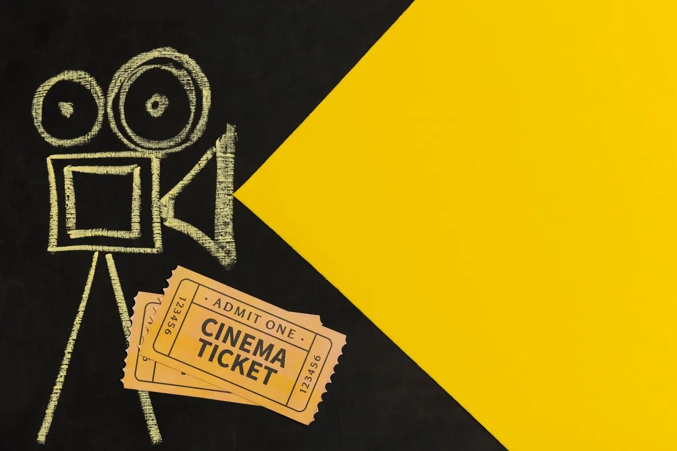 Draufsicht auf Kinotickets